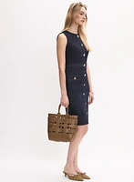Robe en denim à ceinture tressée