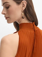 Plissé Satin Dress