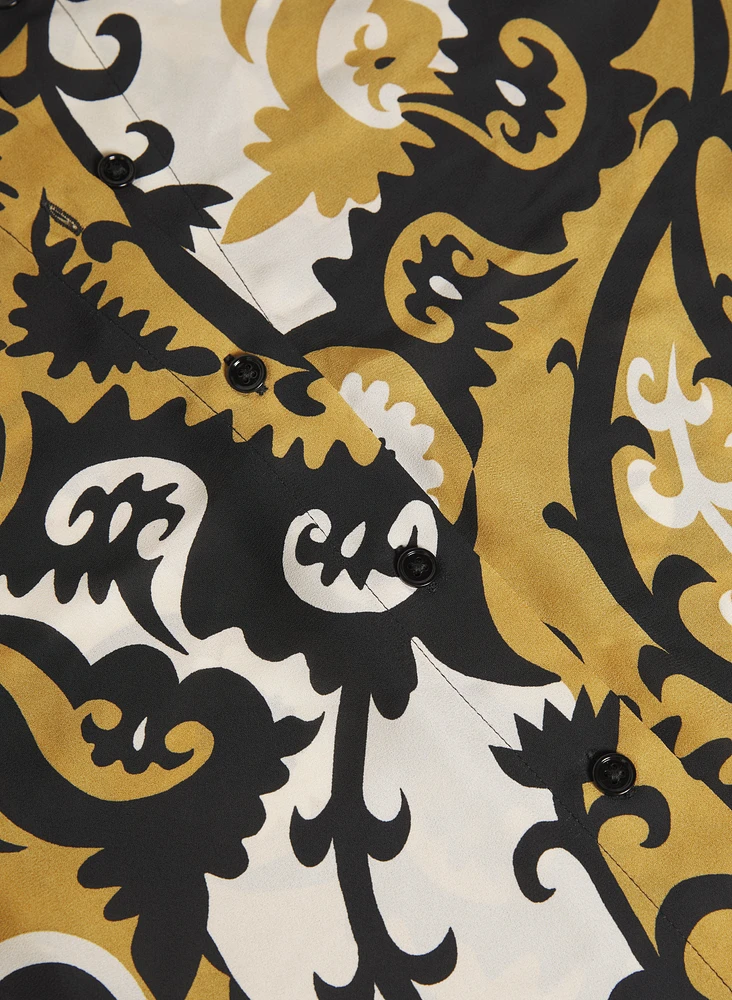 Blouse boutonnée à motif abstrait
