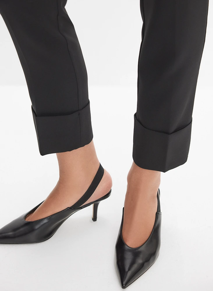 Cuffed Straight-Leg Pants