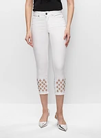 Embellished Cutout Detail Jeans