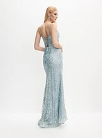 Robe-corset en dentelle scintillante