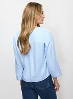 Blouse en lin avec poches à paillettes