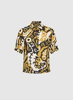 Blouse boutonnée à motif abstrait
