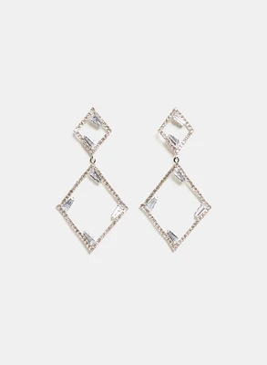 Crystal Square Earrings