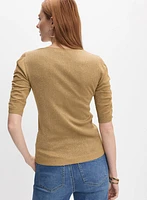 Shirred Glitter Knit Top
