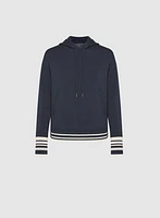 Striped Trim Hooded Sweatshirt