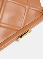 Textured Faux Leather Clutch