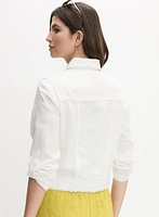 Veste à bordures effilochées