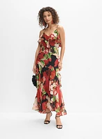 Robe florale en chiffon