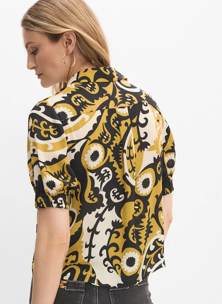 Blouse boutonnée à motif abstrait