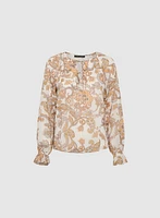 Paisley Print Chiffon Blouse