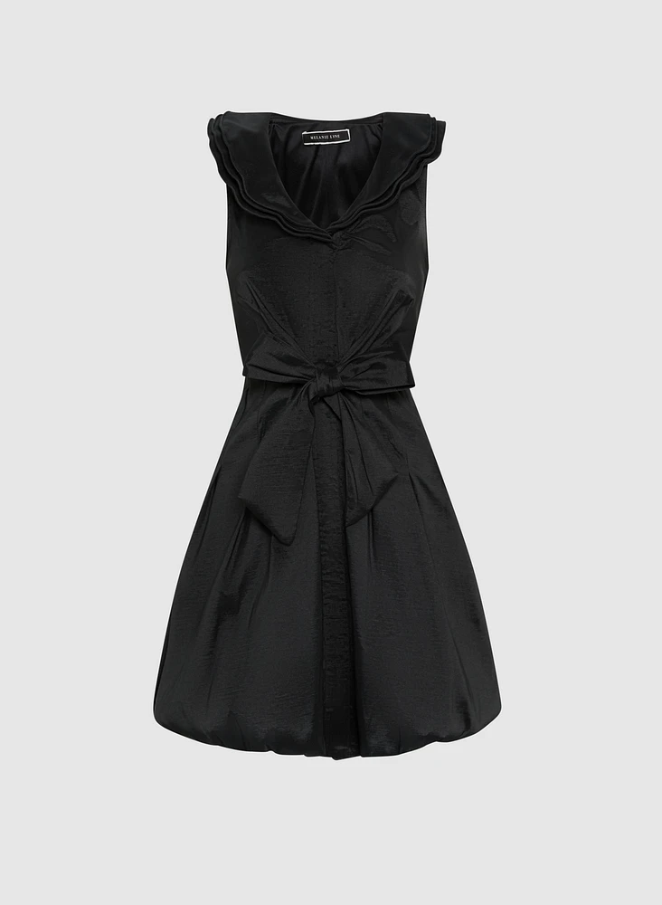 Belted Taffeta Dress