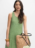 Robe midi en mélange de lin