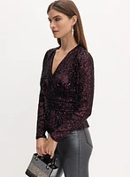 Peplum Sequin Top