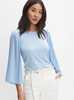 Pleated Flare Sleeve Top