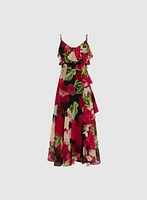 Robe florale en chiffon