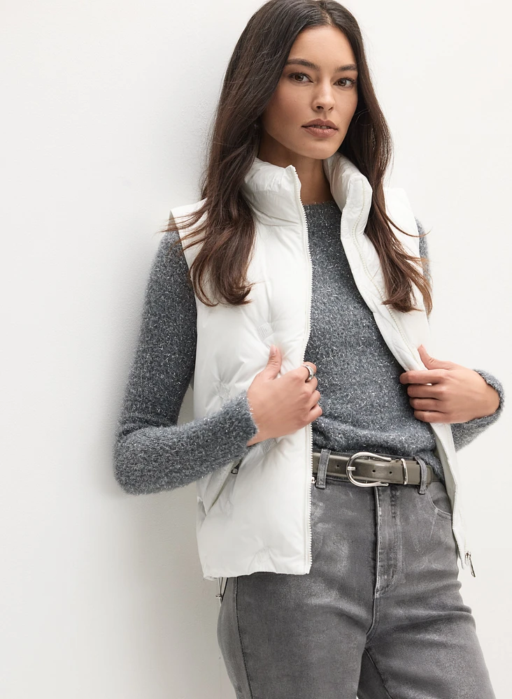 Veste matelassée à détail de paillettes