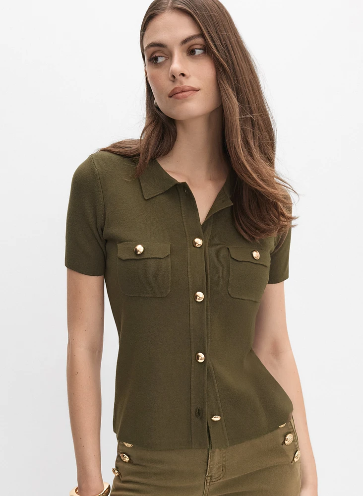 Knit Polo Top