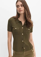 Knit Polo Top