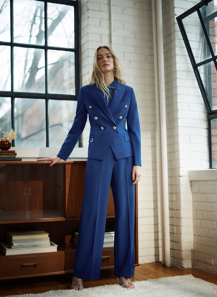 Seamed Waist Wide-Leg Pants