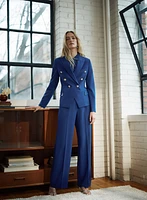 Seamed Waist Wide-Leg Pants