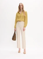Satin Twist-Hem Blouse