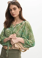 Blouse à motif de palmiers