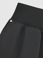 Ribbed Waist Wide-Leg Pants