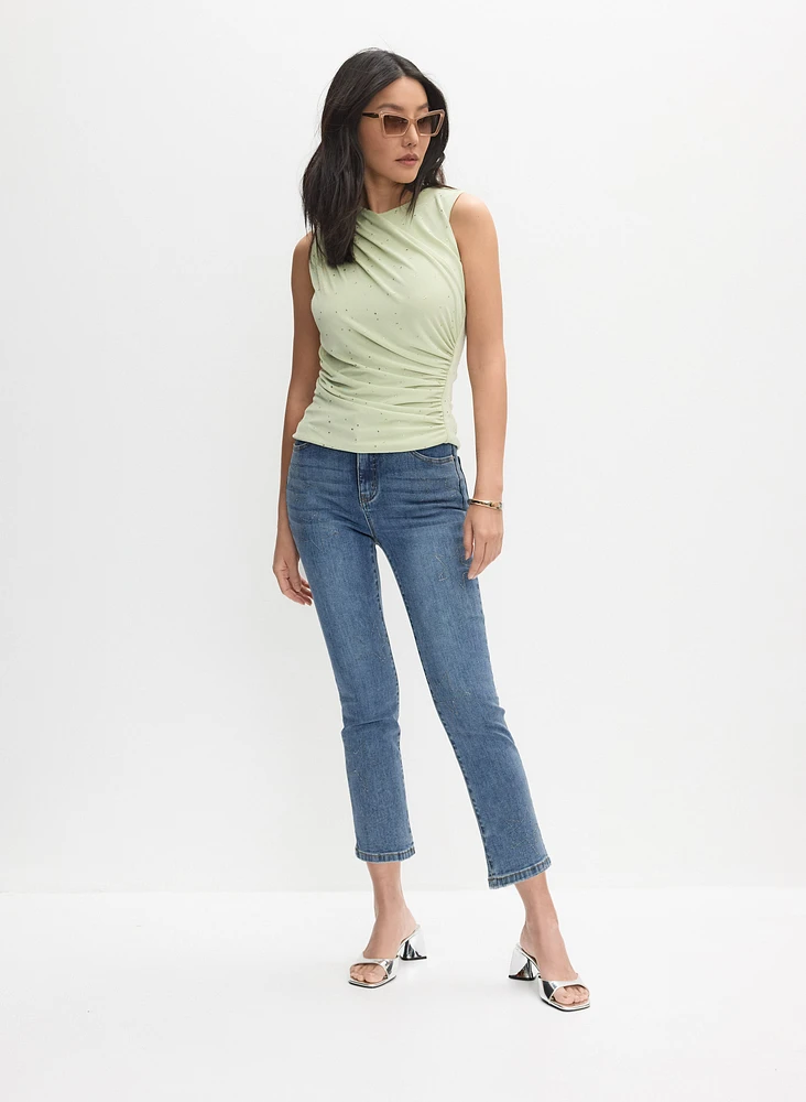 Capri en denim à étoiles scintillantes