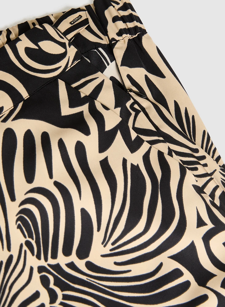 Pantalon à motif tropical