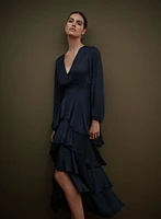 Tiered Satin Dress