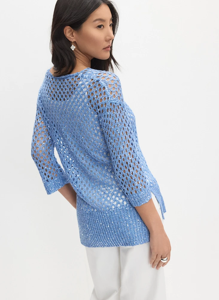 Pull en tricot ajouré