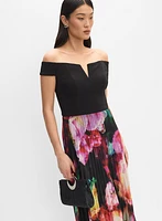 Floral Plissé Dress