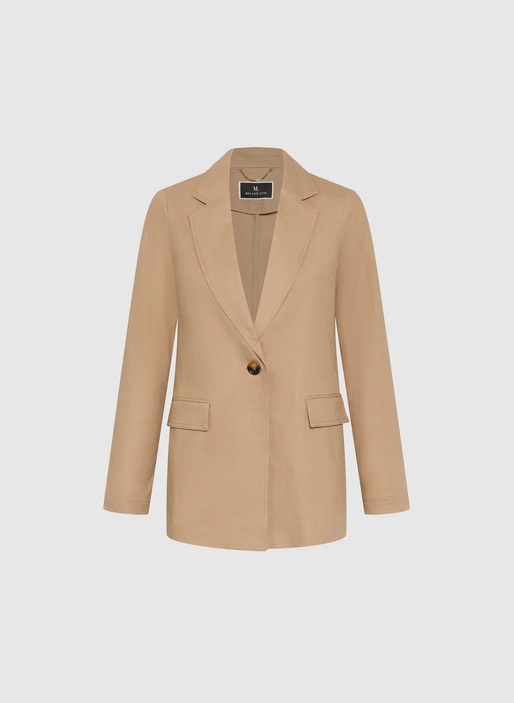 Stretch Linen Blazer