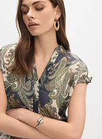 Paisley Flutter Sleeve Blouse