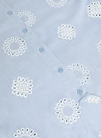 Embroidered Button-Down Blouse