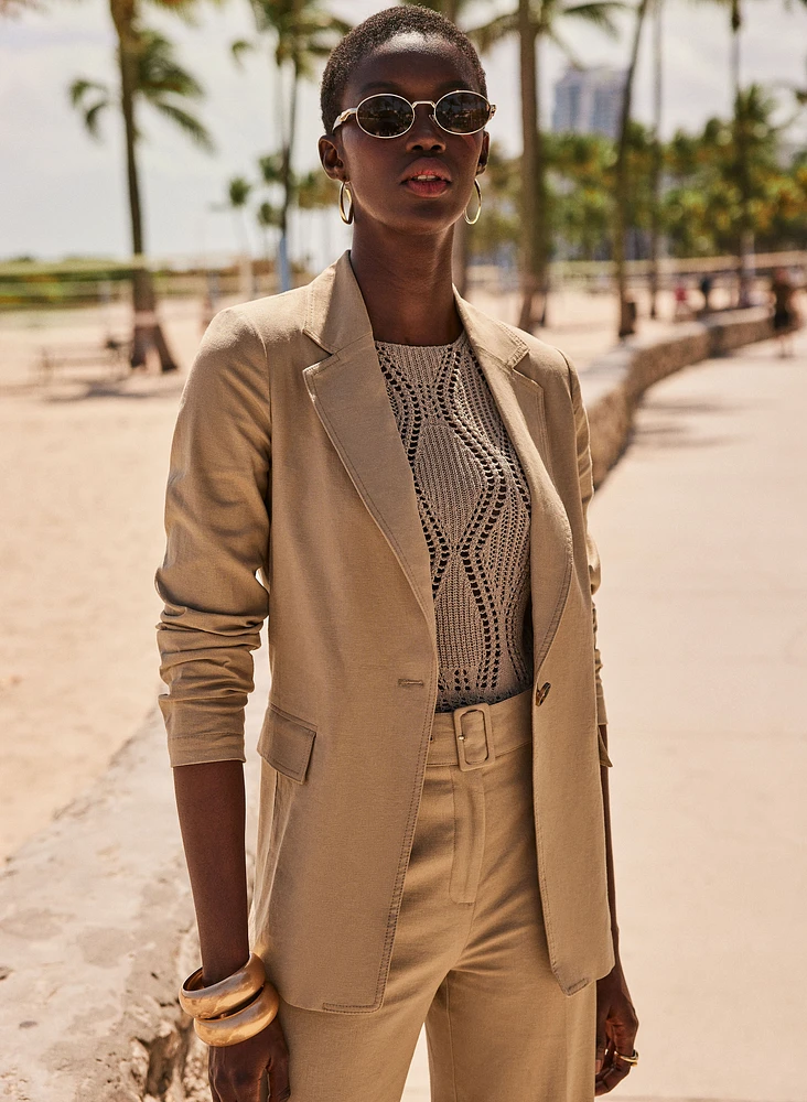 Stretch Linen Blazer