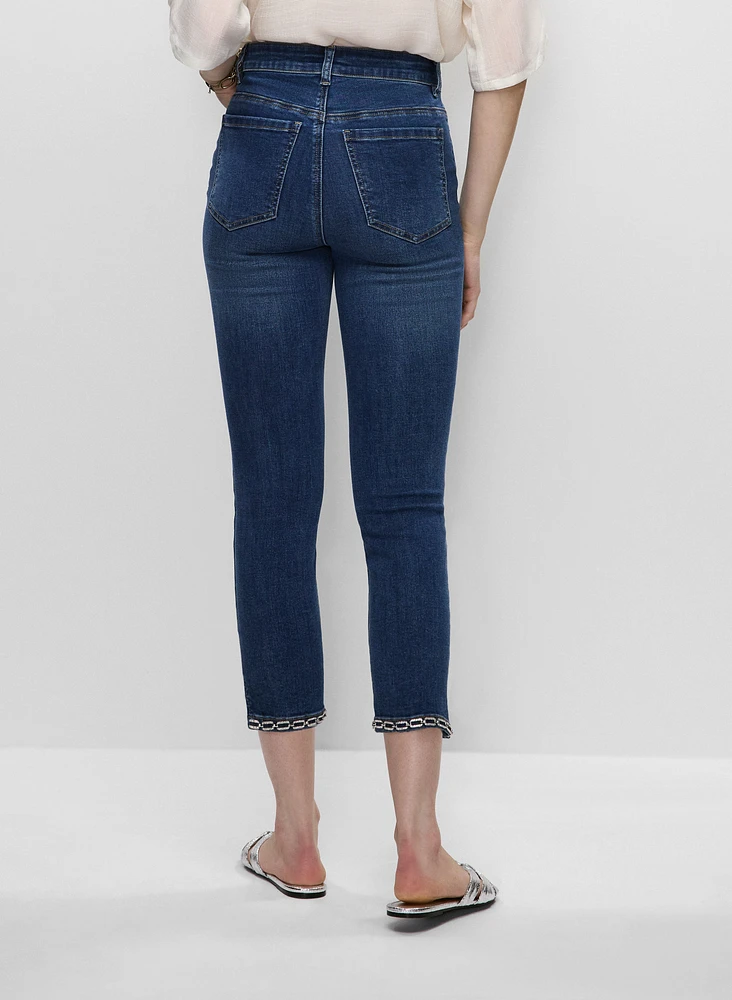 Capri en denim à jambe étroite