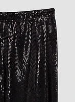 Pull-On Sequin Straight Leg Pants