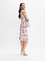 Adrianna Papell - Robe à motif floral métallique