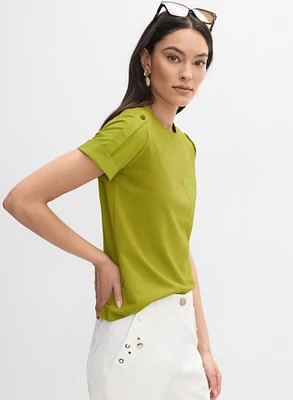 Satin Detail T-Shirt