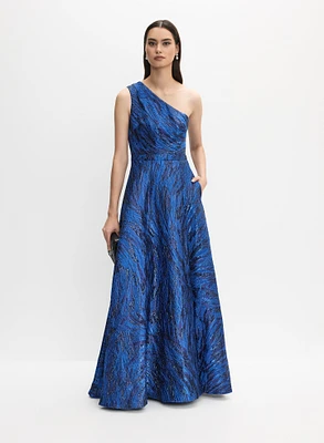 Robe de soirée en jacquard