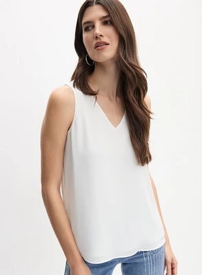 Sleeveless Crepe Blouse