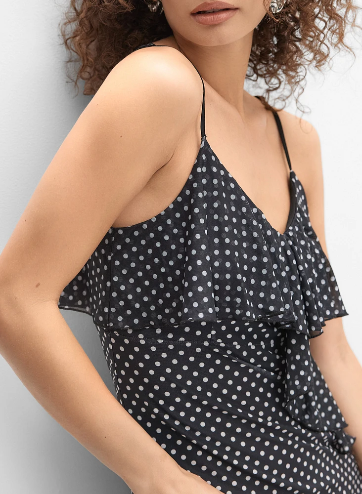 Polka Dot Chiffon Dress