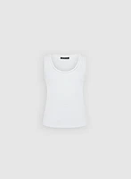 Embroidered Linen-Blend Tank Top