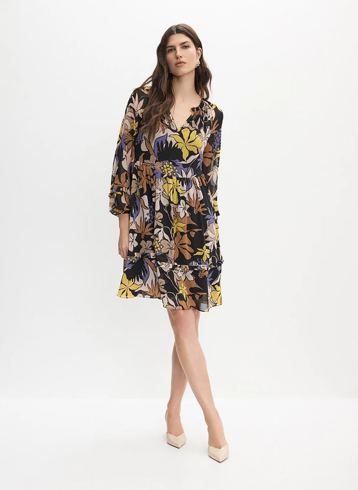 Tropical Chiffon Dress