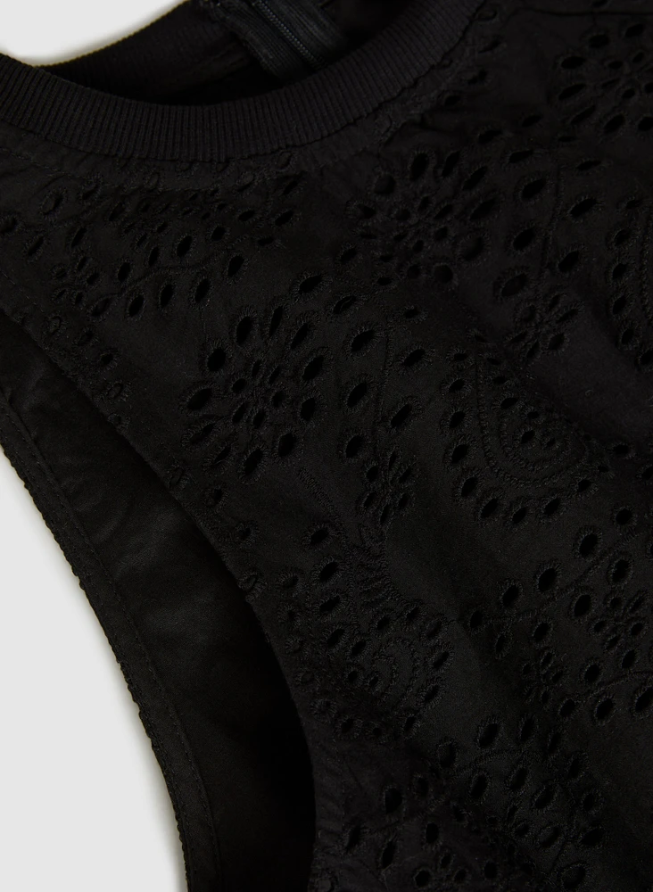 Sleeveless Eyelet Blouse