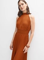Plissé Satin Dress