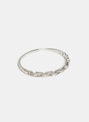 Bracelet jonc à liens et pierres